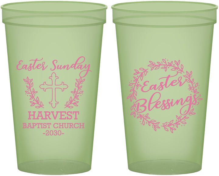 Custom Easter 22 oz Glow In The Dark Cups - Easter Sunday Church | 210023