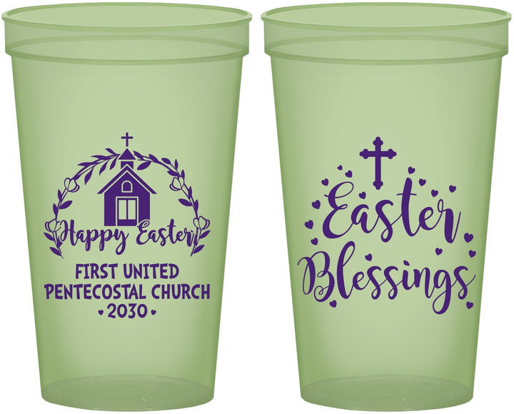 Custom Easter 22 oz Glow In The Dark Cups - Easter Blessings Church | 210024