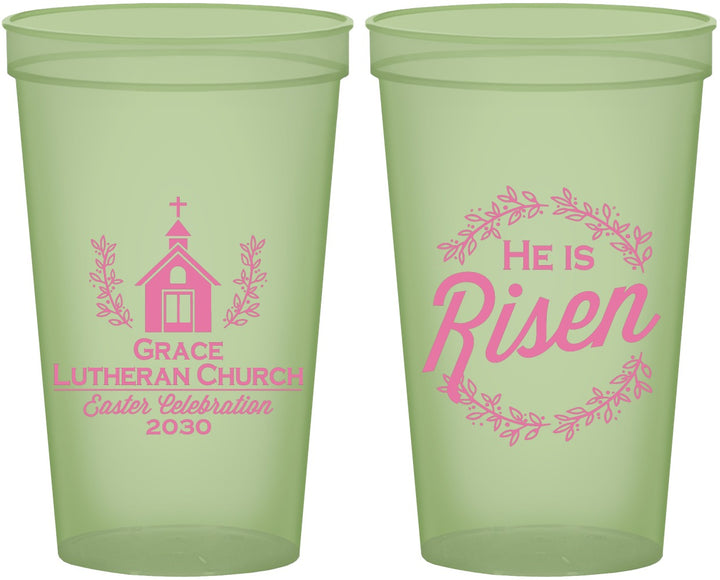 Custom Easter 22 oz Glow In The Dark Cups - He Is Risen | 210026