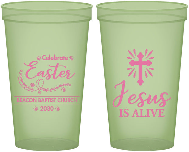 Custom Easter 22 oz Glow In The Dark Cups - Jesus Is Alive | 210027
