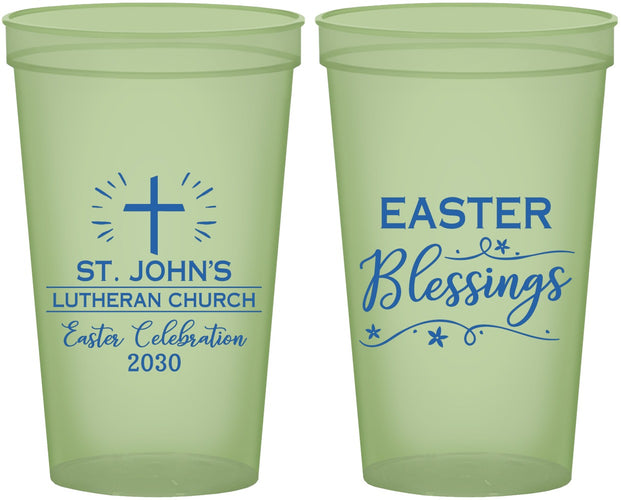 Custom Easter 22 oz Glow In The Dark Cups - Easter Blessings Church | 210029