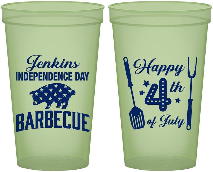 Custom 4th Of July 22 oz Glow In The Dark Cups - Barbecue Bbq | 220001