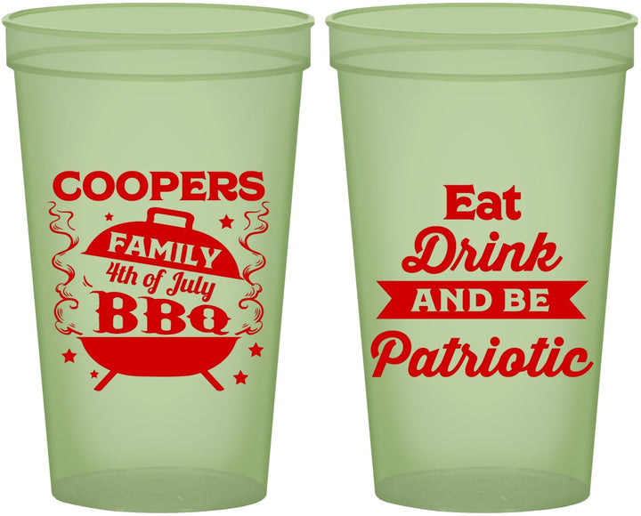 Custom 4th Of July 22 oz Glow In The Dark Cups - Eat Drink Patriotic | 220002