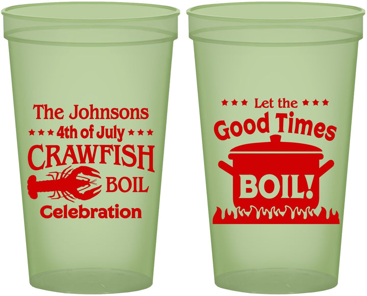 Custom 4th Of July 22 oz Glow In The Dark Cups - Crawfish Boil | 220010