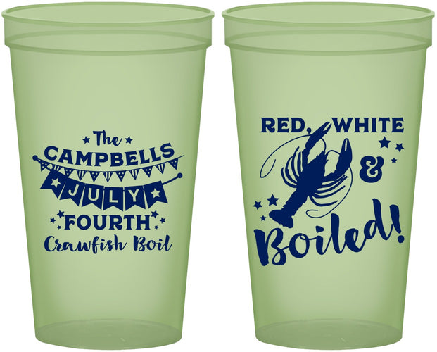Custom 4th Of July 22 oz Glow In The Dark Cups - Crawfish Boil | 220013