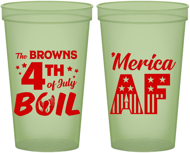 Custom 4th Of July 22 oz Glow In The Dark Cups - Merica Af | 220014