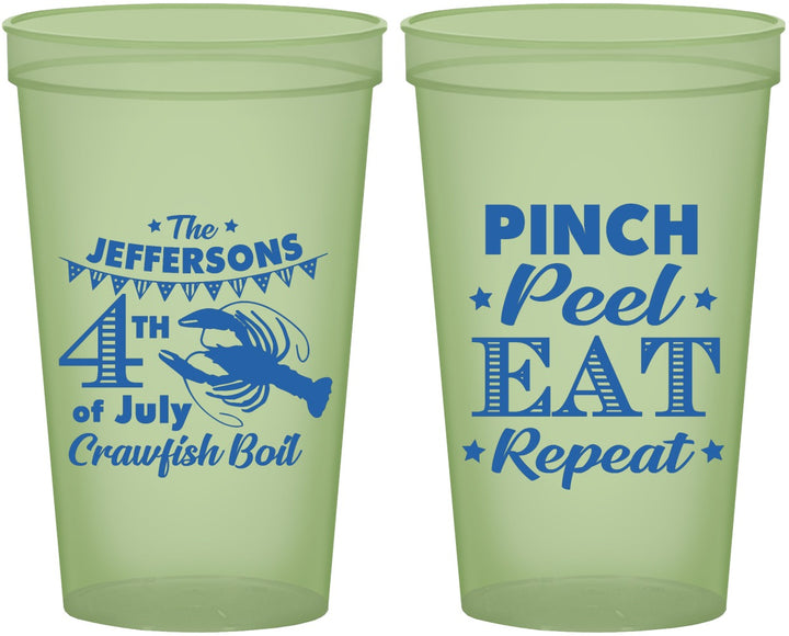 Custom 4th Of July 22 oz Glow In The Dark Cups - Pink Peel Crawfish | 220015
