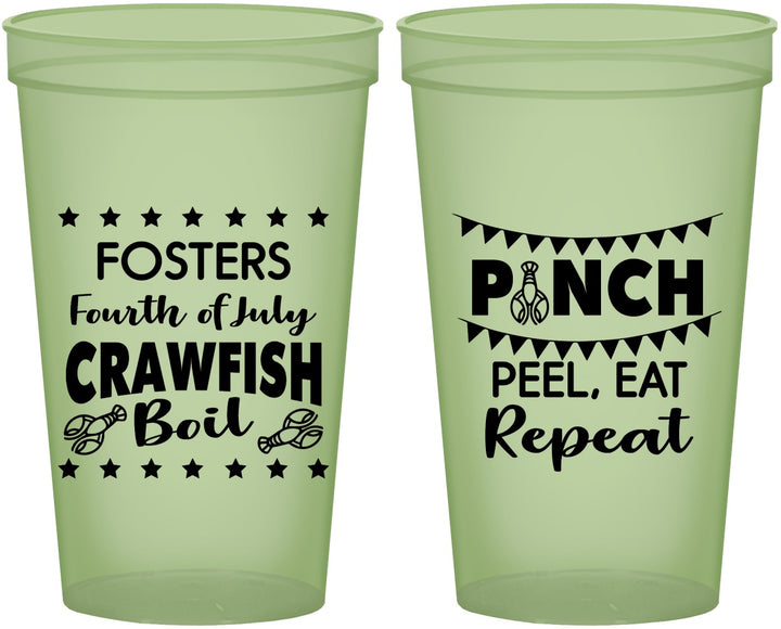 Custom 4th Of July 22 oz Glow In The Dark Cups - Crawfish Boil | 220016