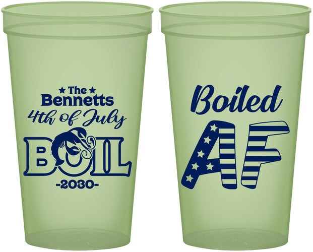 Custom 4th Of July 22 oz Glow In The Dark Cups - Crawfish Boil | 220017