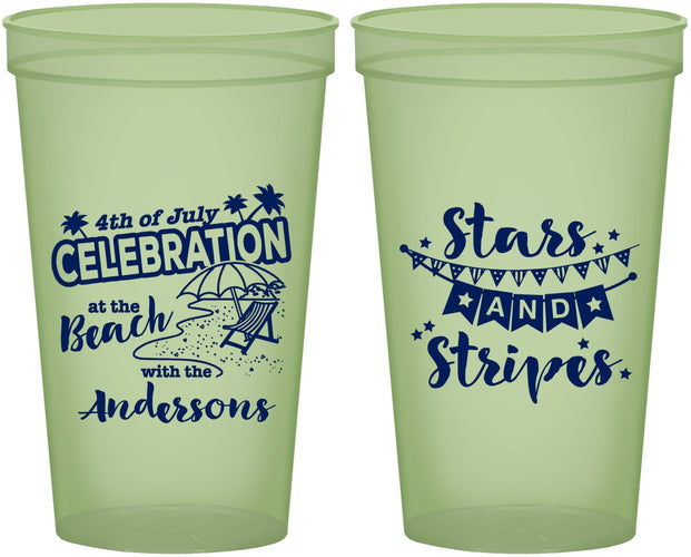 Custom 4th Of July 22 oz Glow In The Dark Cups - Fireworks | 220021