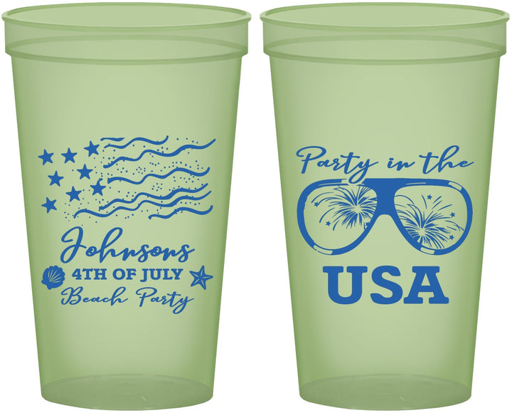 Custom 4th Of July 22 oz Glow In The Dark Cups - Party In The Usa | 220023