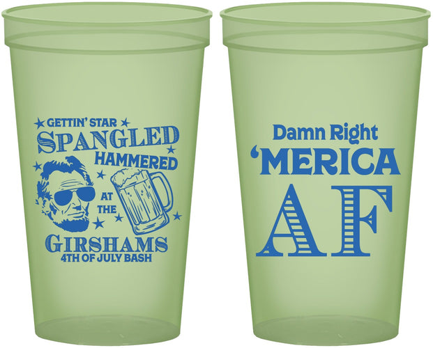 Custom 4th Of July 22 oz Glow In The Dark Cups - Merica Af | 220031