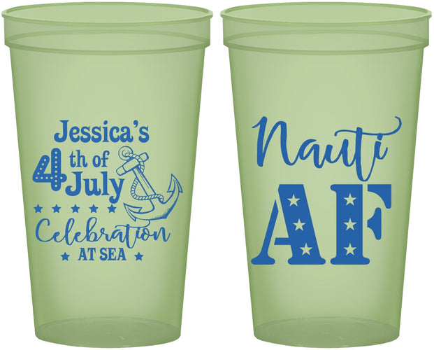 Custom 4th Of July 22 oz Glow In The Dark Cups - Nautical Anchor | 220035