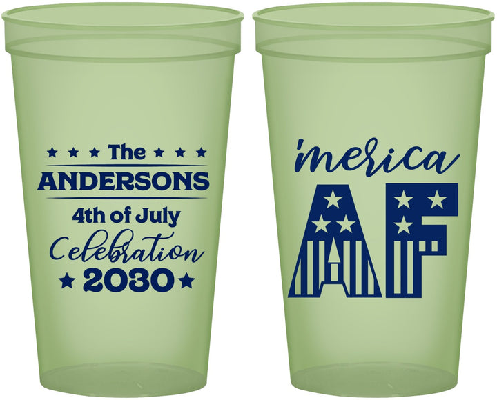 Custom 4th Of July 22 oz Glow In The Dark Cups - Merica Af | 220041