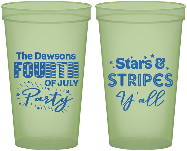 Custom 4th Of July 22 oz Glow In The Dark Cups - Stars Stripes | 220047