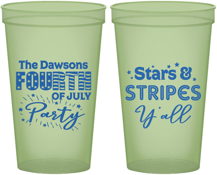 Custom 4th Of July 22 oz Glow In The Dark Cups - Stars Stripes | 220047