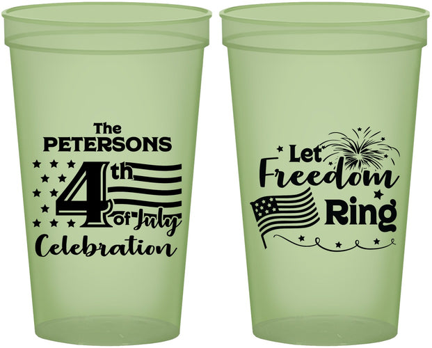 Custom 4th Of July 22 oz Glow In The Dark Cups - Fireworks | 220048