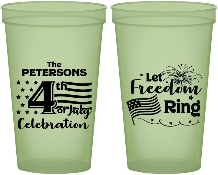 Custom 4th Of July 22 oz Glow In The Dark Cups - Fireworks | 220048