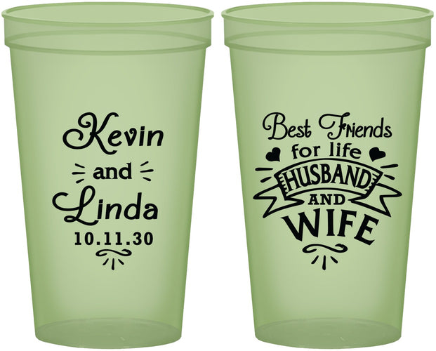 Custom Wedding 22 oz Glow In The Dark Cups - Best Friends | 221