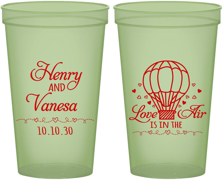 Custom Wedding 22 oz Glow In The Dark Cups - Hot Air Balloon | 225