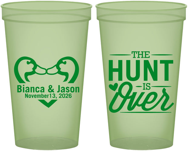 Custom Wedding 22 oz Glow In The Dark Cups - The Hunt Is Over Duck | 227