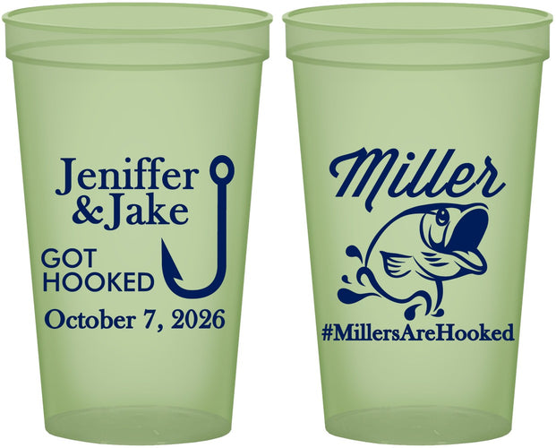 Custom Wedding 22 oz Glow In The Dark Cups - Got Hook Fish | 230