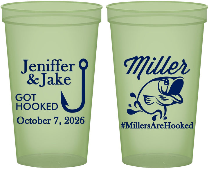 Custom Wedding 22 oz Glow In The Dark Cups - Got Hook Fish | 230