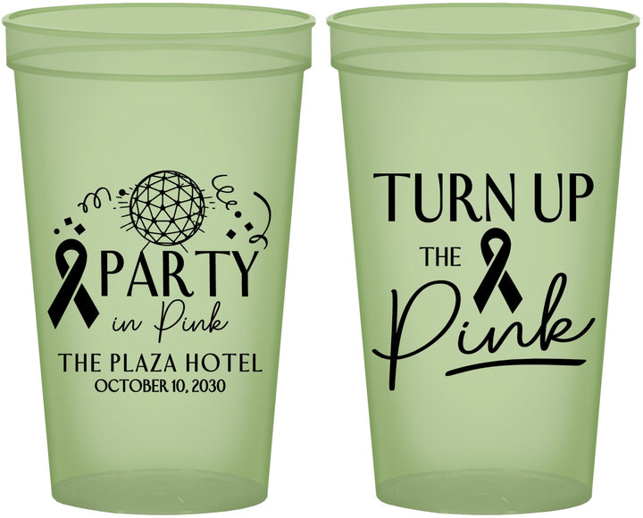 Custom Awareness 22 oz Glow In The Dark Cups - Party In Pink | 230002