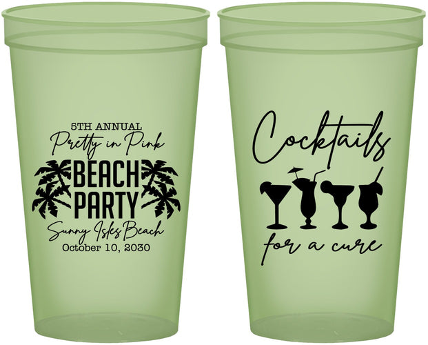 Custom Awareness 22 oz Glow In The Dark Cups - Beach Party | 230007