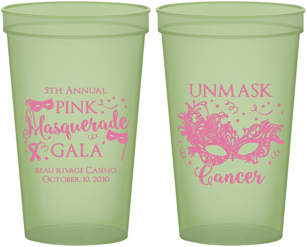 Custom Awareness 22 oz Glow In The Dark Cups - Masquerade | 230008