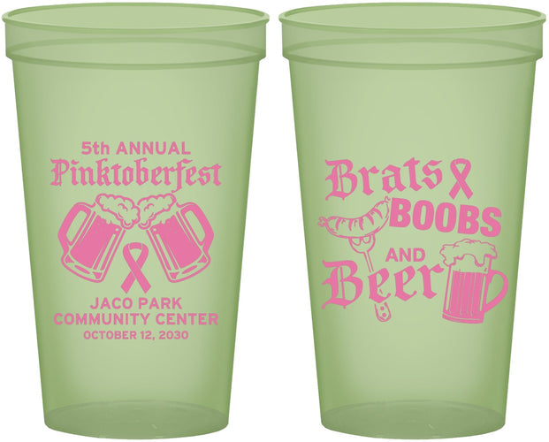 Custom Awareness 22 oz Glow In The Dark Cups - Brats Boobs Beer | 230012