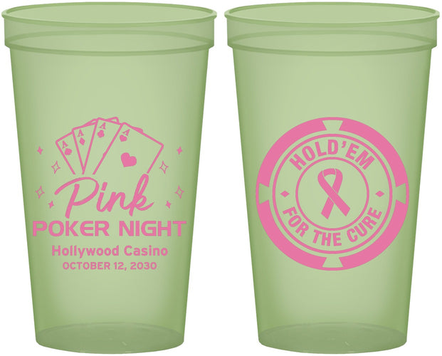 Custom Awareness 22 oz Glow In The Dark Cups - Poker Casino | 230013