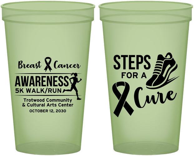Custom Awareness 22 oz Glow In The Dark Cups - Steps For A Cure | 230014