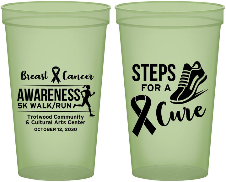 Custom Awareness 22 oz Glow In The Dark Cups - Steps For A Cure | 230014