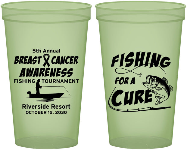 Custom Awareness 22 oz Glow In The Dark Cups - Fishing For A Cure | 230018