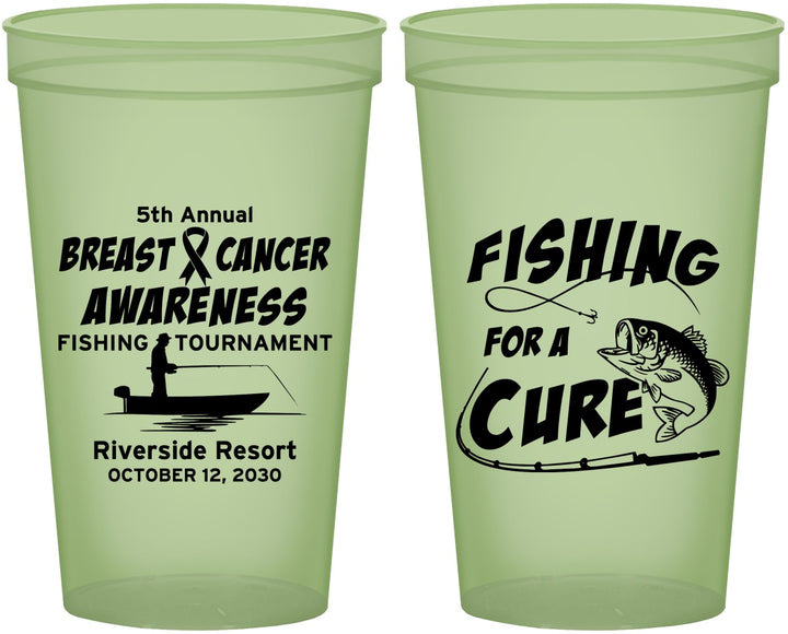 Custom Awareness 22 oz Glow In The Dark Cups - Fishing For A Cure | 230018