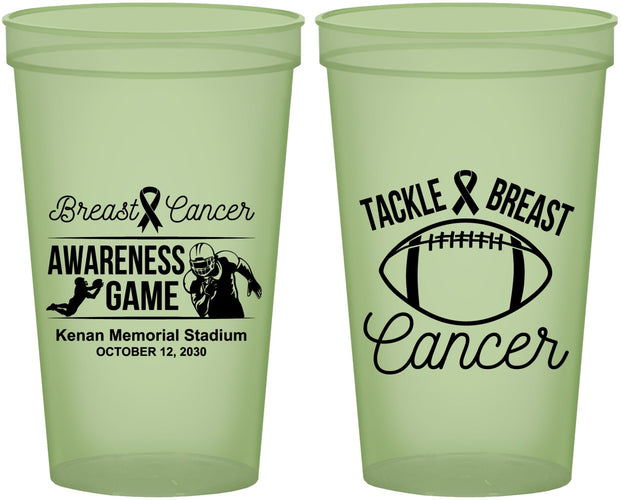 Custom Awareness 22 oz Glow In The Dark Cups - Football Tackle | 230019