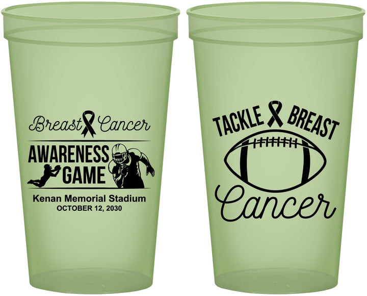 Custom Awareness 22 oz Glow In The Dark Cups - Football Tackle | 230019