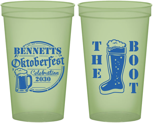 Custom Oktoberfest 22 oz Glow In The Dark Cups - Boot | 240004