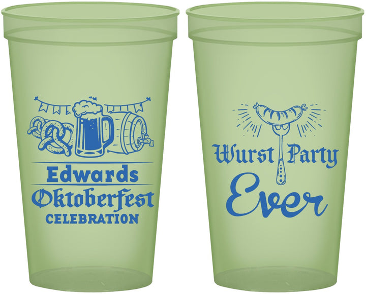 Custom Oktoberfest 22 oz Glow In The Dark Cups - Wurst Party Ever | 240008