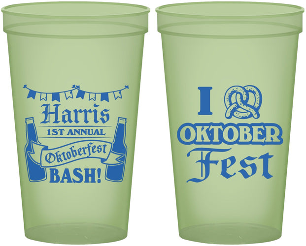 Custom Oktoberfest 22 oz Glow In The Dark Cups - Pretzel | 240009