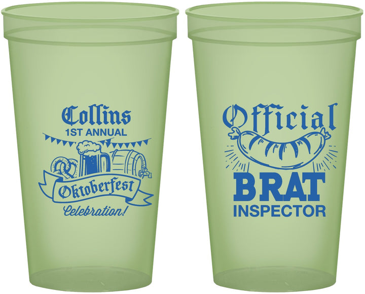 Custom Oktoberfest 22 oz Glow In The Dark Cups - Brat Inspector | 240011