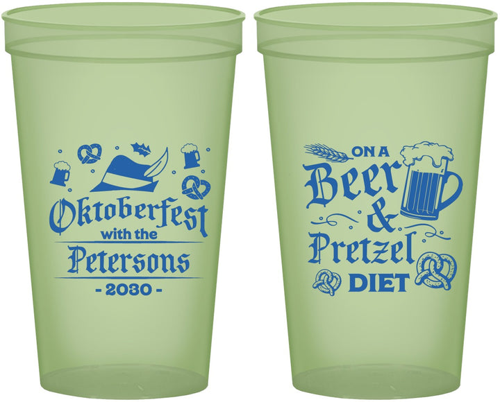 Custom Oktoberfest 22 oz Glow In The Dark Cups - Pretzel | 240012
