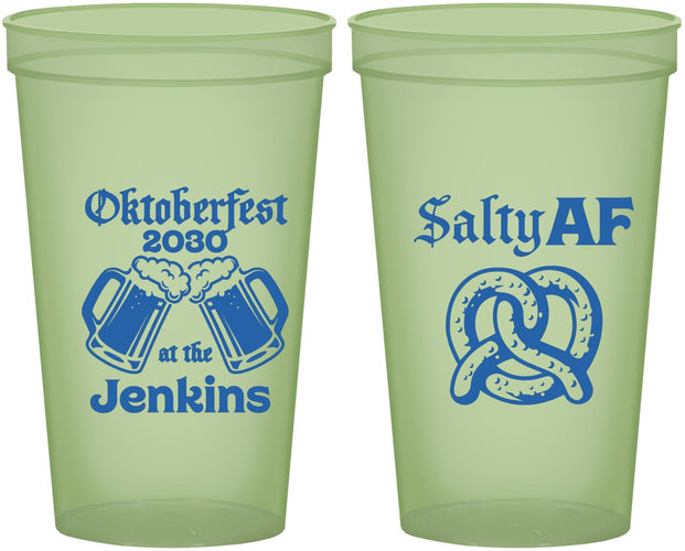 Custom Oktoberfest 22 oz Glow In The Dark Cups - Pretzel Salty Af | 240015