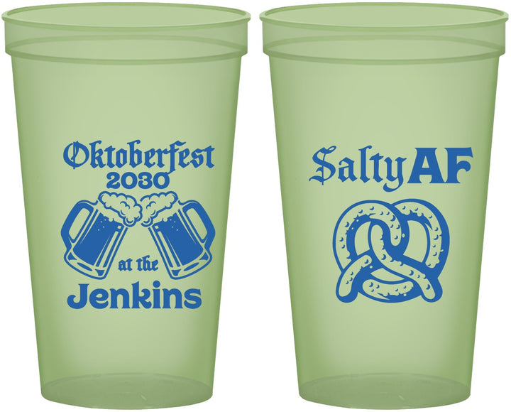 Custom Oktoberfest 22 oz Glow In The Dark Cups - Pretzel Salty Af | 240015