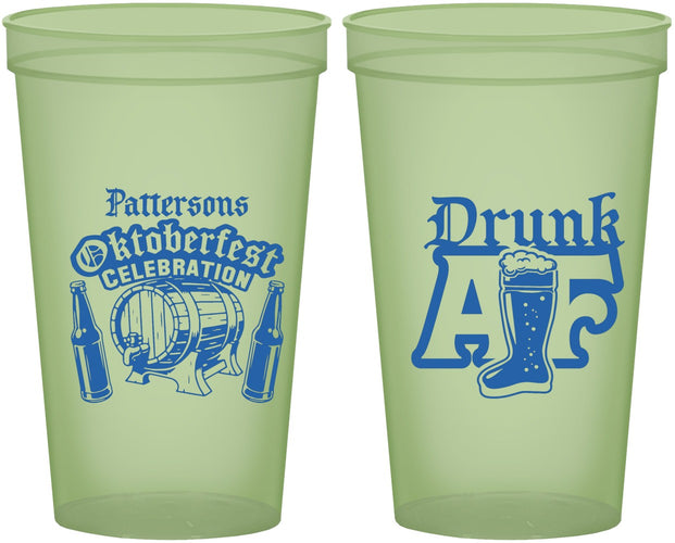Custom Oktoberfest 22 oz Glow In The Dark Cups - Drunk Af | 240016