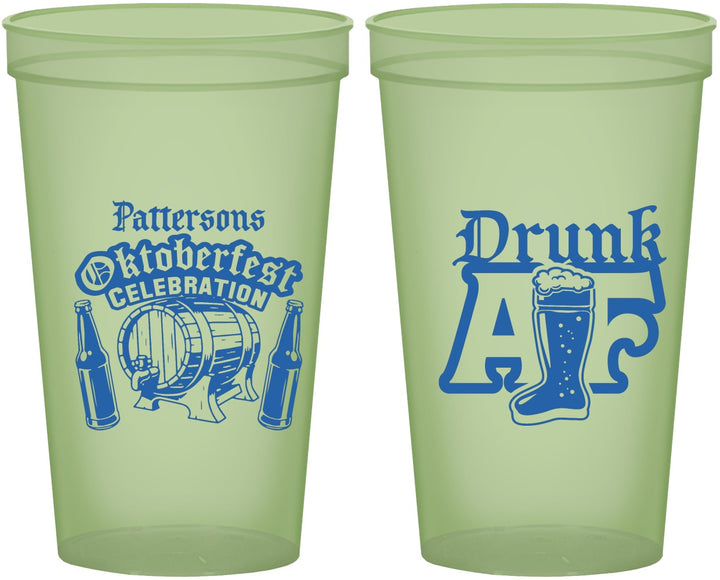 Custom Oktoberfest 22 oz Glow In The Dark Cups - Drunk Af | 240016