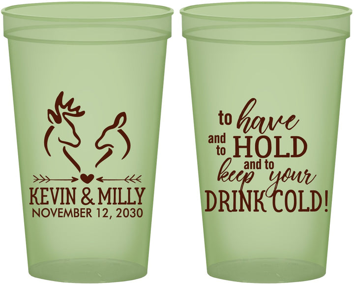 Custom Wedding 22 oz Glow In The Dark Cups - To Have And To Hold | 250