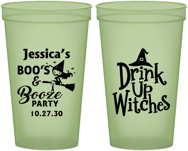 Custom Halloween 22 oz Glow In The Dark Cups - Drink Up Witches | 250001