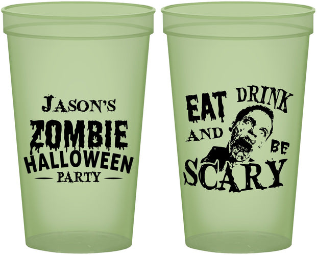 Custom Halloween 22 oz Glow In The Dark Cups - Eat Drink Be Scary | 250003